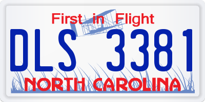 NC license plate DLS3381