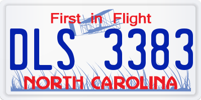 NC license plate DLS3383