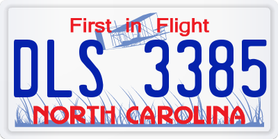 NC license plate DLS3385