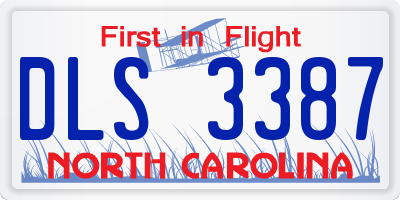 NC license plate DLS3387