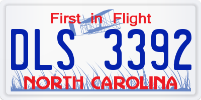 NC license plate DLS3392