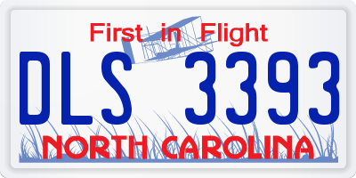 NC license plate DLS3393