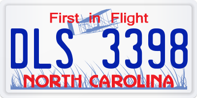 NC license plate DLS3398