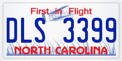 NC license plate DLS3399