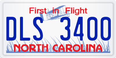 NC license plate DLS3400