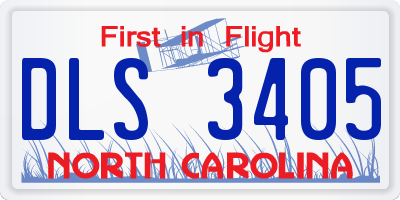NC license plate DLS3405