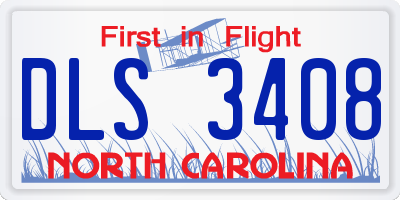 NC license plate DLS3408