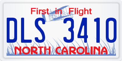 NC license plate DLS3410