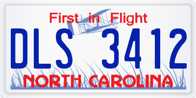 NC license plate DLS3412