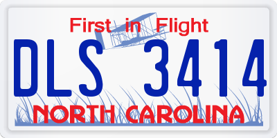 NC license plate DLS3414