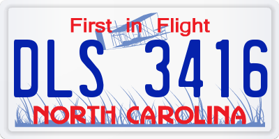 NC license plate DLS3416