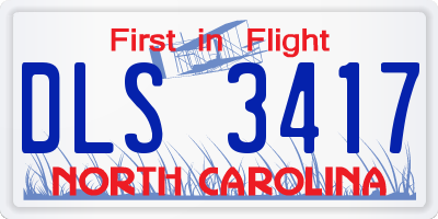 NC license plate DLS3417