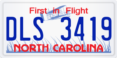 NC license plate DLS3419