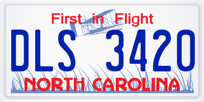 NC license plate DLS3420