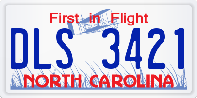 NC license plate DLS3421
