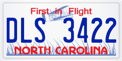 NC license plate DLS3422