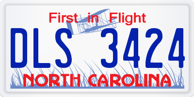 NC license plate DLS3424
