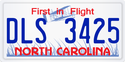 NC license plate DLS3425