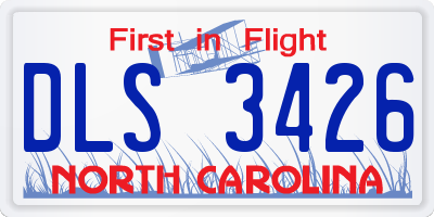 NC license plate DLS3426