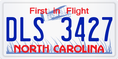 NC license plate DLS3427