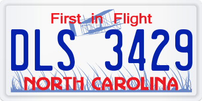 NC license plate DLS3429