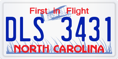 NC license plate DLS3431