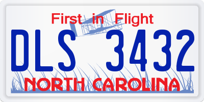 NC license plate DLS3432