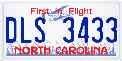 NC license plate DLS3433