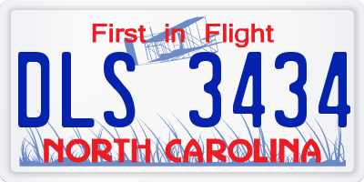 NC license plate DLS3434