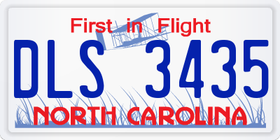 NC license plate DLS3435