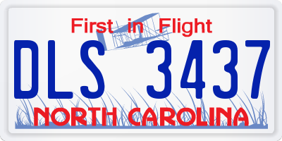 NC license plate DLS3437