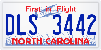 NC license plate DLS3442