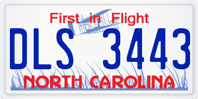 NC license plate DLS3443