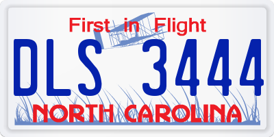 NC license plate DLS3444