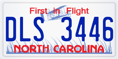 NC license plate DLS3446