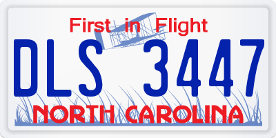 NC license plate DLS3447