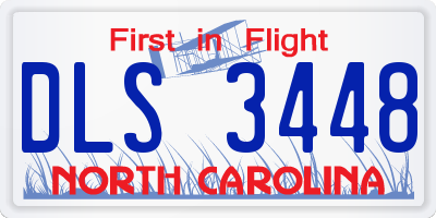 NC license plate DLS3448