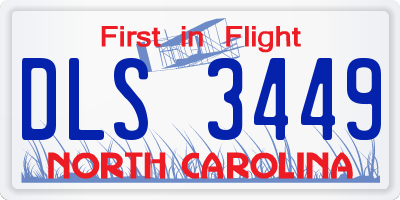 NC license plate DLS3449