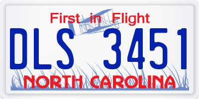 NC license plate DLS3451