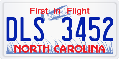 NC license plate DLS3452