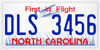 NC license plate DLS3456