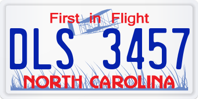 NC license plate DLS3457