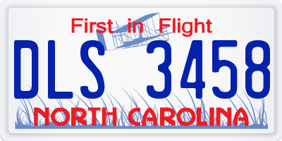 NC license plate DLS3458