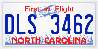NC license plate DLS3462