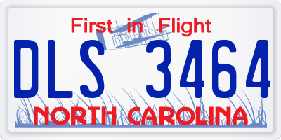 NC license plate DLS3464