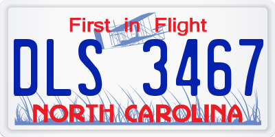 NC license plate DLS3467