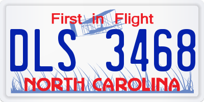 NC license plate DLS3468