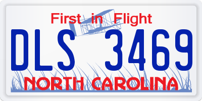 NC license plate DLS3469
