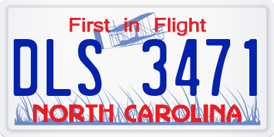 NC license plate DLS3471
