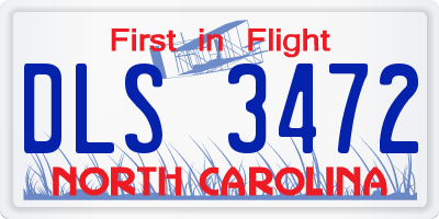 NC license plate DLS3472